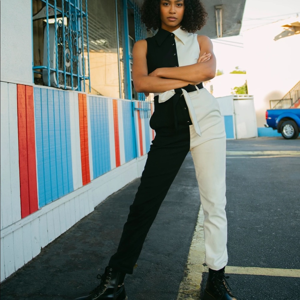Fashion Brand Company THE DIRECTOR JUMPSUIT BLACK/WHITE